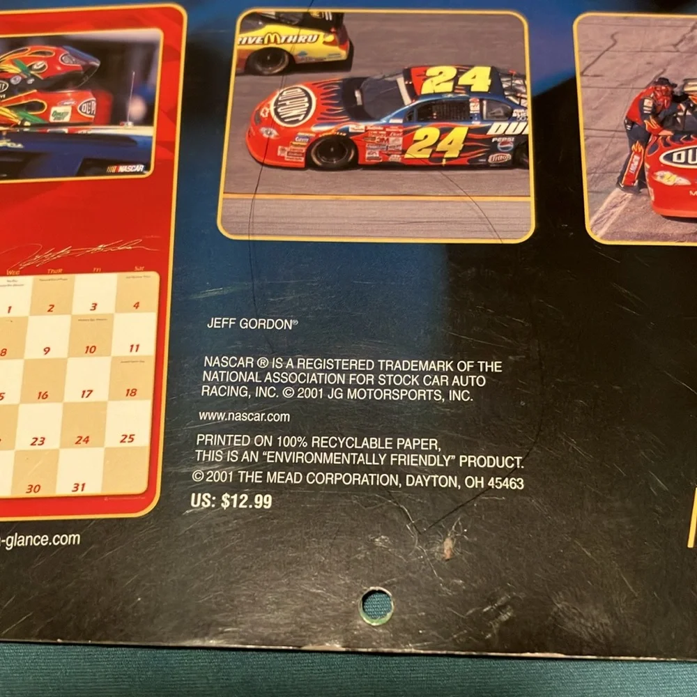Jeff Gordon NASCAR #24 Vintage collector’s 3 pc. bundle including 2002 Calendar